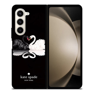 KATE SPADE BLACK WHITE SWAN Samsung Galaxy Z Fold 5 Case Cover