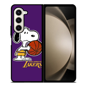 LA LAKERS BASKETBALL SNOOPY Samsung Galaxy Z Fold 5 Case Cover