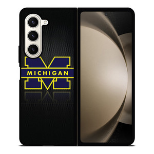MICHIGAN WOLVERINES METAL LOGO Samsung Galaxy Z Fold 5 Case Cover