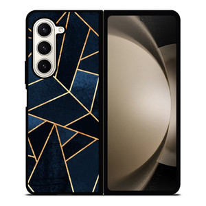 NAVY STONE CERAMIC ABSTRACT Samsung Galaxy Z Fold 5 Case Cover