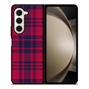 RED BLUE TARTAN PLAID PATTERN Samsung Galaxy Z Fold 5 Case Cover