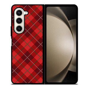 RED TARTAN CROSS PATTERN Samsung Galaxy Z Fold 5 Case Cover