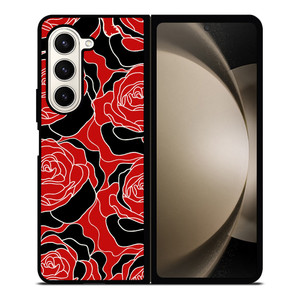 ROSE RED AND BLACK PATTERN Samsung Galaxy Z Fold 5 Case Cover