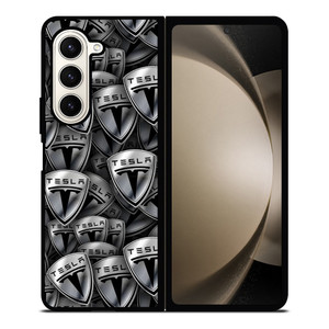 TESLA METAL LOGO COLLAGE Samsung Galaxy Z Fold 5 Case Cover