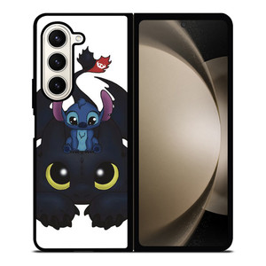 TOOTHLESS AND STITCH CUTE Samsung Galaxy Z Fold 5 Case Cover
