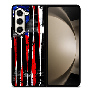 USA FLAG AMERICAN BASEBALL BLACK WHITE Samsung Galaxy Z Fold 5 Case Cover