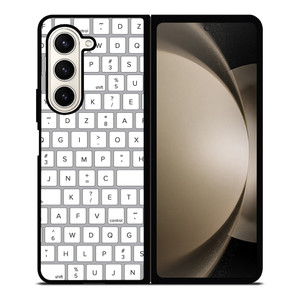 WHITE KEYBOARD PATTERN Samsung Galaxy Z Fold 5 Case Cover