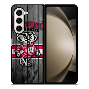 WISCONSIN BADGER WOODEN LOGO Samsung Galaxy Z Fold 5 Case Cover WISCONSIN BADGER WOODEN LOGO Samsung Galaxy Z Fold 5 Case Cover