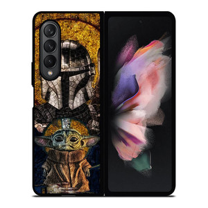 BABY YODA AND THE MANDALORIAN MOSAIC Samsung Galaxy Z Fold 3 Case Cover BABY YODA AND THE MANDALORIAN MOSAIC Samsung Galaxy Z Fold 3 Case Cover