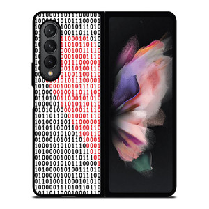 BINARY CODE HALF HEART PATTERN Samsung Galaxy Z Fold 3 Case Cover