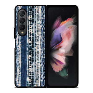 BLUE STRETCHED CHIFFON FABRIC Samsung Galaxy Z Fold 3 Case Cover