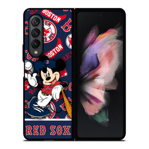 BOSTON RED SOX MICKEY MOUSE Samsung Galaxy Z Fold 3 Case Cover