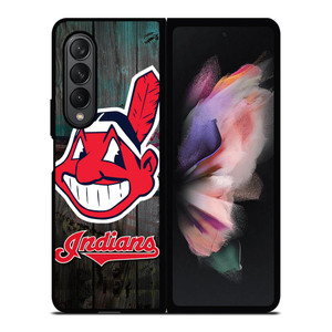 CLEVELAND INDIANS WOODEN LOGO Samsung Galaxy Z Fold 3 Case Cover