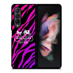COACH NEW YORK BLACK VIOLET Samsung Galaxy Z Fold 3 Case Cover