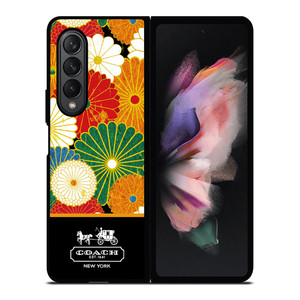COACH NEW YORK COLORFUL FLORAL LOGO Samsung Galaxy Z Fold 3 Case Cover