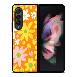 FLOWER POWER ORANGE PATTERN Samsung Galaxy Z Fold 3 Case Cover