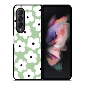 GREEN RETRO FLORAL PATTERN Samsung Galaxy Z Fold 3 Case Cover GREEN RETRO FLORAL PATTERN Samsung Galaxy Z Fold 3 Case Cover