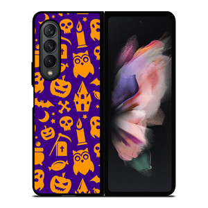 HAPPY HALLOWEEN PURPLE PATTERN Samsung Galaxy Z Fold 3 Case Cover