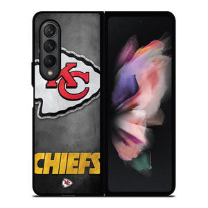 KANSAS CITY CHIEFS METAL LOGO Samsung Galaxy Z Fold 3 Case Cover