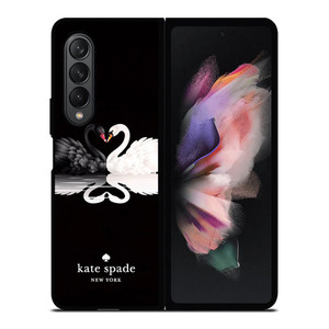 KATE SPADE BLACK WHITE SWAN Samsung Galaxy Z Fold 3 Case Cover