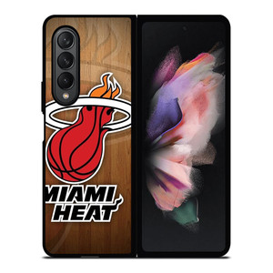 MIAMI HEAT WOODEN LOGO NBA Samsung Galaxy Z Fold 3 Case Cover