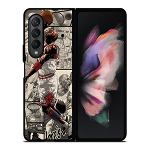 MICHAEL JORDAN COMIC ART Samsung Galaxy Z Fold 3 Case Cover