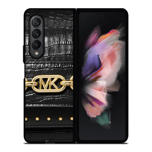 MICHAEL KORS MK LOGO BLACK LEATHER HAND BAG Samsung Galaxy Z Fold 3 Case Cover MICHAEL KORS MK LOGO BLACK LEATHER HAND BAG Samsung Galaxy Z Fold 3 Case Cover