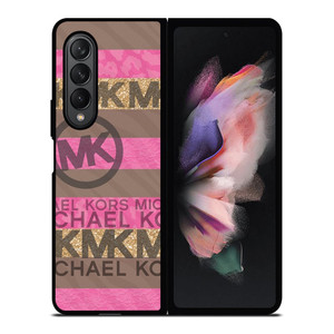 MICHAEL KORS PINK STRIP LOGO Samsung Galaxy Z Fold 3 Case Cover