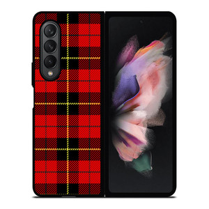 RED BLACK TARTAN PATTERN Samsung Galaxy Z Fold 3 Case Cover