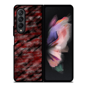 RED BLACK TIE DYE PATTERN Samsung Galaxy Z Fold 3 Case Cover