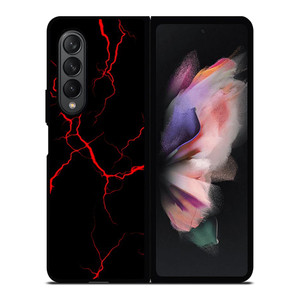 RED NEON LIGHTNING PATTERN Samsung Galaxy Z Fold 3 Case Cover