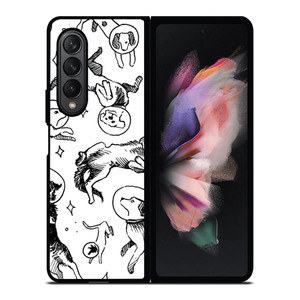 SPACE DOG WHITE PATTERN Samsung Galaxy Z Fold 3 Case Cover