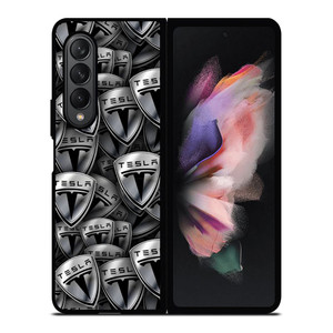 TESLA METAL LOGO COLLAGE Samsung Galaxy Z Fold 3 Case Cover