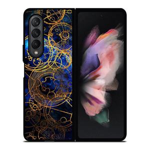 TIME LORD WRITING GOLD BLUE Samsung Galaxy Z Fold 3 Case Cover TIME LORD WRITING GOLD BLUE Samsung Galaxy Z Fold 3 Case Cover