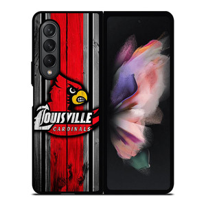 UNIVERSITY OF LOUISVILLE WOODEN LOGO Samsung Galaxy Z Fold 3 Case Cover UNIVERSITY OF LOUISVILLE WOODEN LOGO Samsung Galaxy Z Fold 3 Case Cover