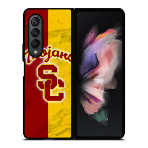 USC TROJANS LOGO MARBLE Samsung Galaxy Z Fold 3 Case Cover