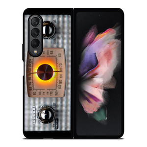 VINTAGE RADIO SILVER METAL Samsung Galaxy Z Fold 3 Case Cover