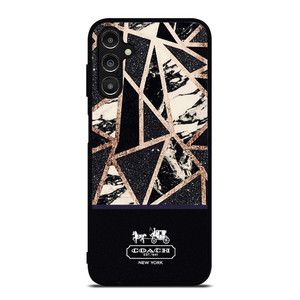 COACH NEW YORK GOLD BLACK TEXTURE Samsung Galaxy A14 Case Cover