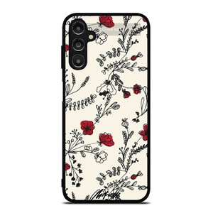 HAND DRAWING RED FLOWER PATTERN Samsung Galaxy A14 Case Cover