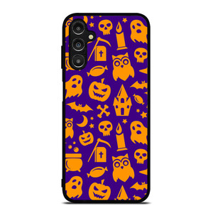 HAPPY HALLOWEEN PURPLE PATTERN Samsung Galaxy A14 Case Cover