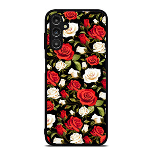 SEAMLESS RED WHITE ROSE PATTERN Samsung Galaxy A14 Case Cover SEAMLESS RED WHITE ROSE PATTERN Samsung Galaxy A14 Case Cover