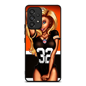 CLEVELAND BROWNS NFL CARTOON GIRL Samsung Galaxy A53 Case Cover