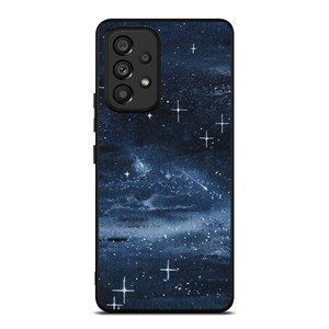 NAVY BLUE STAR FABRIC TEXTURE Samsung Galaxy A53 Case Cover
