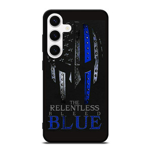 BLUE LINE POLICE WARRIOR SKULL Samsung Galaxy S24 Case Cover BLUE LINE POLICE WARRIOR SKULL Samsung Galaxy S24 Case Cover