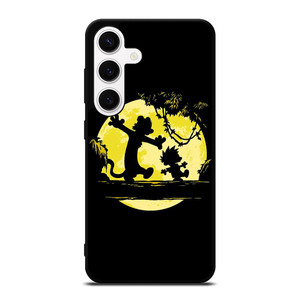 CALVIN AND HOBBES BLACK CARTOON Samsung Galaxy S24 Case Cover