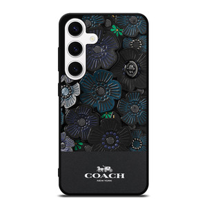 COACH NEW YORK BLACK TEA ROSE Samsung Galaxy S24 Case Cover