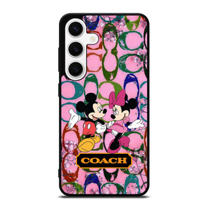 COACH PINK FLOWER MICKEY MINNIE Samsung Galaxy S24 Case Cover