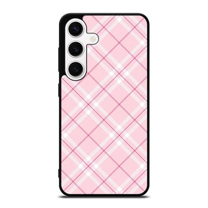 LIGHT PINK PLAID PATTERN Samsung Galaxy S24 Case Cover