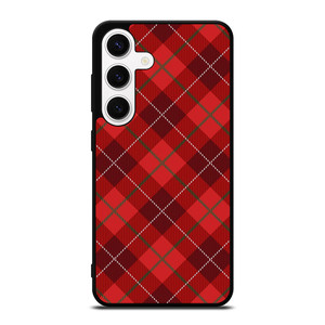 RED TARTAN CROSS PATTERN Samsung Galaxy S24 Case Cover