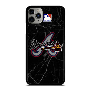 ATLANTA BRAVES BLACK MARBLE LOGO iPhone 11 Pro Max Case Cover